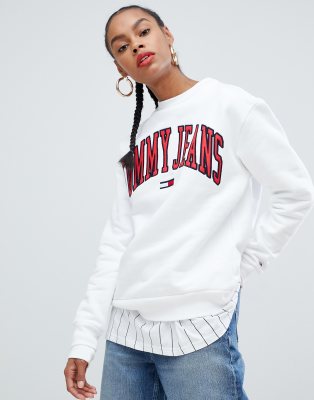 tommy jeans white sweatshirt