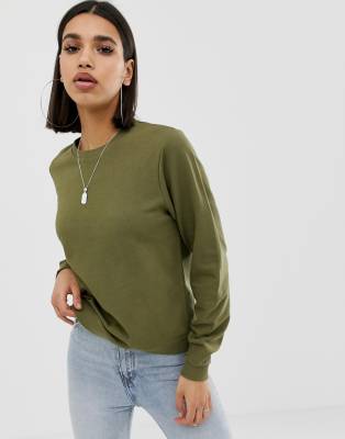 фото Свитшот цвета хаки asos design ultimate-зеленый