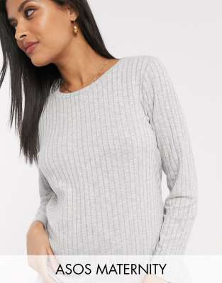 фото Свитшот в рубчик asos design maternity-серый asos maternity