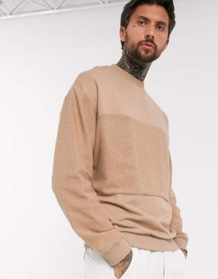 фото Свитшот в стиле oversized со вставками колор-блок asos design-neutral