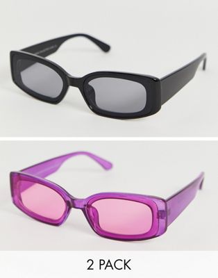 SVNX – 2 -pack med färgade solglasögon i cateye-modell-Flerfärgad
