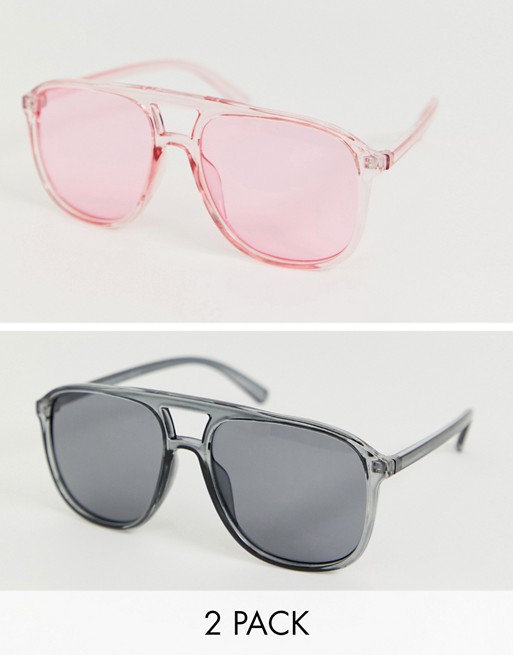 SVNX 2 pack tinted sunglasses