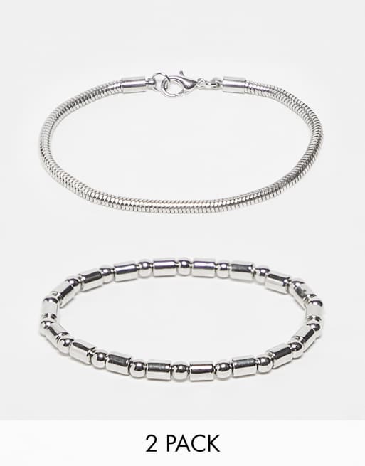 SVNX – 2er-Pack Armbänder in Silber 
