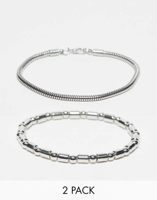 SVNX – 2er-Pack Armbänder in Silber 