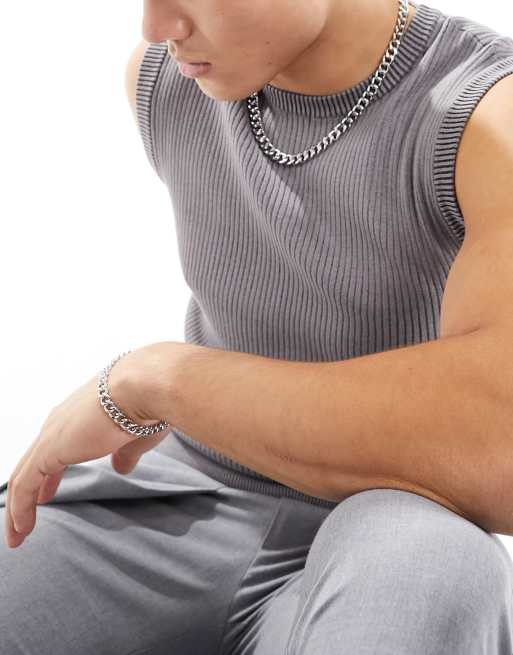 SVNX – 2er-Pack aus Kettenarmband und Halskette in Silber
