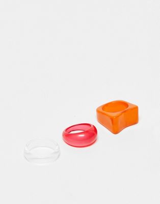 SVNX 3 pack resin rings in orange and red
