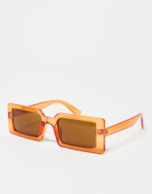 SVNX 90's rectangle sunglasses in orange