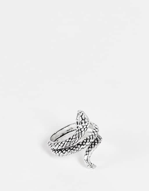 SVNX - Anello color argento a forma di serpente