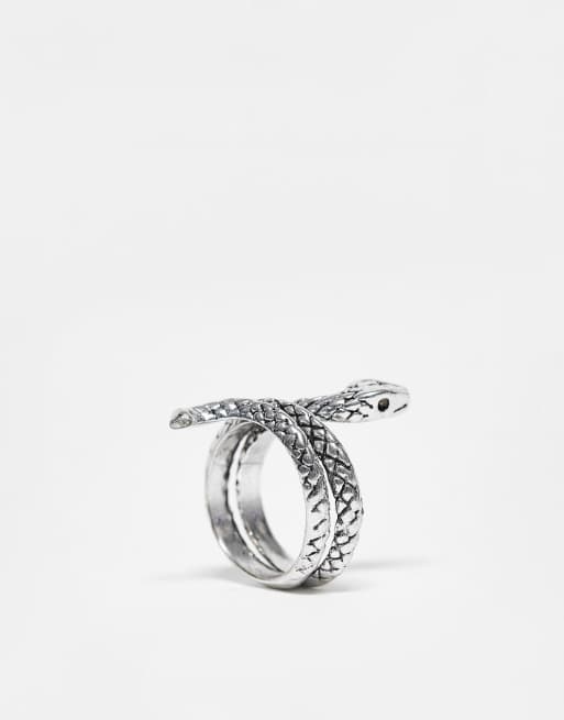 SVNX - Anello color argento a forma di serpente