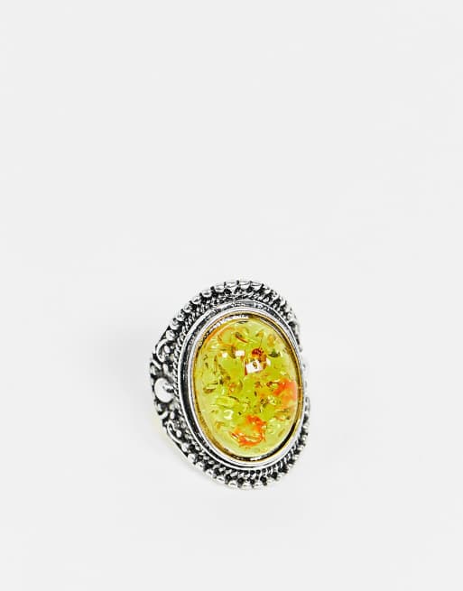 SVNX - Anello con pietra arancione