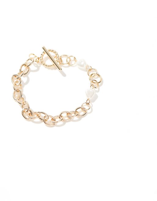 SVNX – Armband mit Kettendetail, Perlenbesatz und T-Steg-Verschluss, 2 von 4