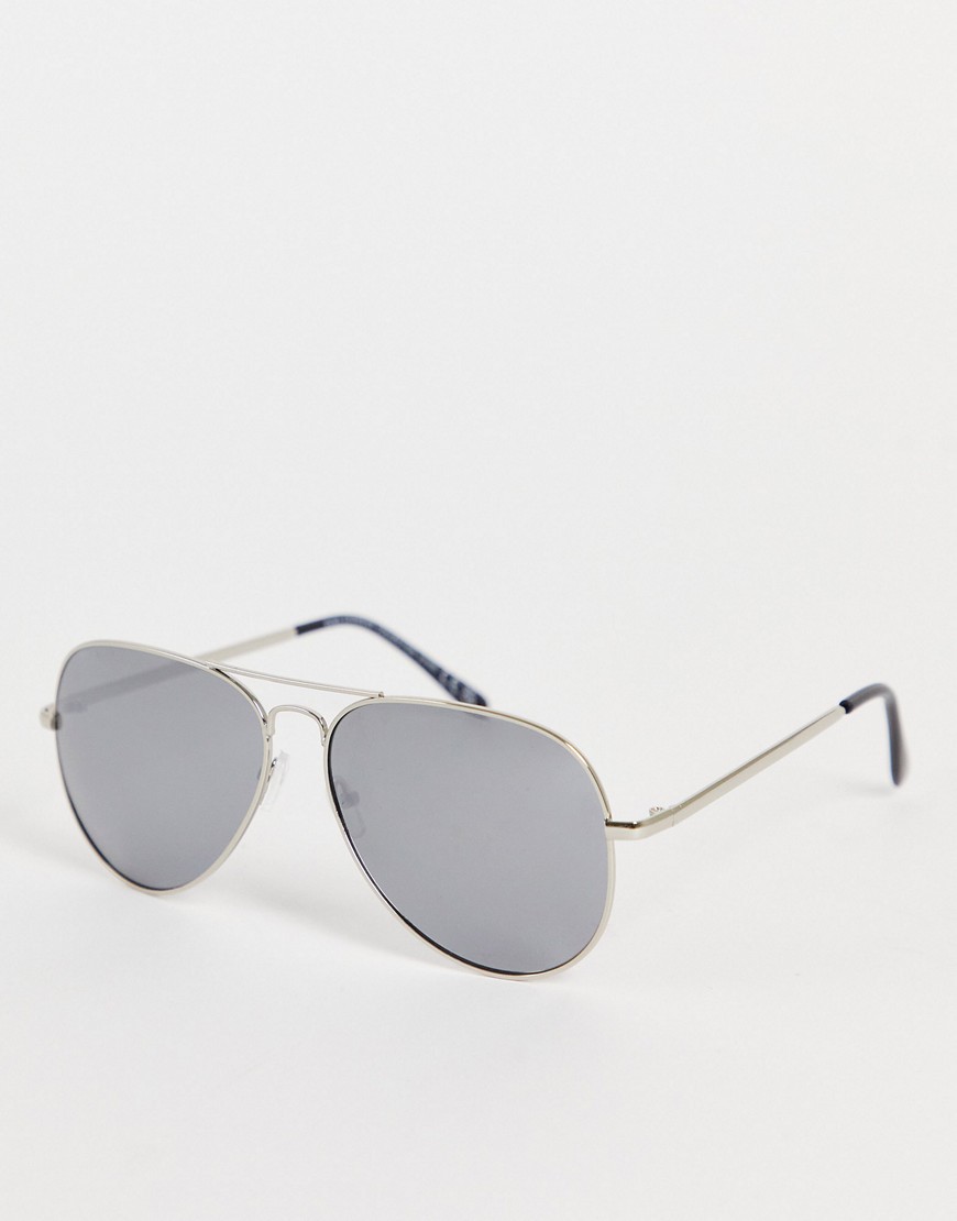 SVNX aviator frame sunglasses in silver