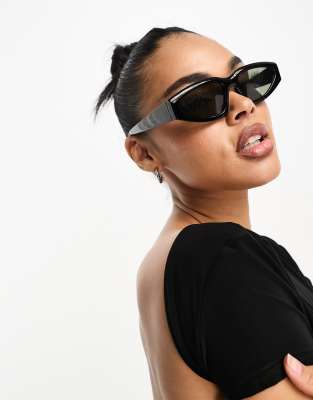 SVNX SVNX aviator style yellow lens sunglasses-Black