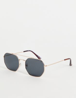 SVNX aviator sunglasses in gold and black