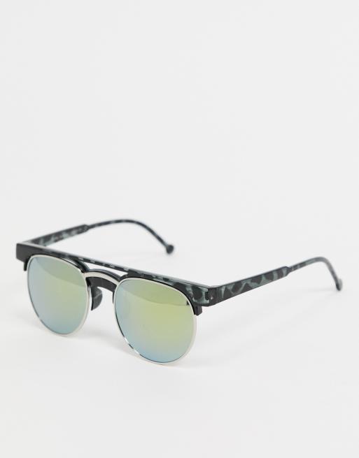 Svnx Aviator Sunglasses In Tortoise Shell With Mirror Lens Asos 