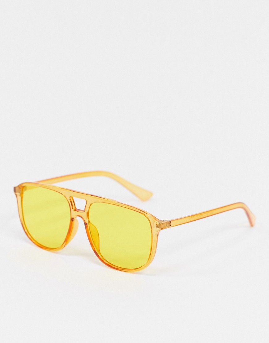 Svnx Aviator Sunglasses In Yellow