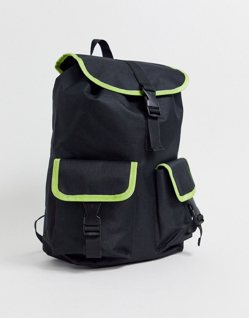 SVNX backpack with neon piping-Black
