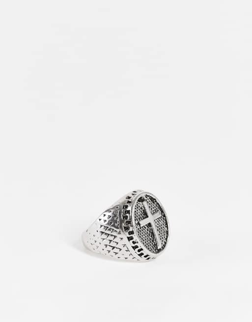 SVNX - Bague chunky motif croix - Argenté