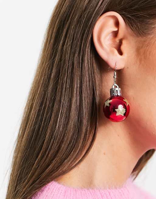 Boucles D'oreilles Verre De Vin Rouge Avec Bonnet De Noël - Neuf Avec étiquettes, Couleur Rouge