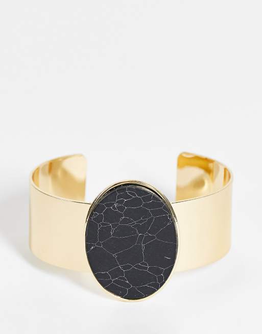 SVNX - Bracciale rigido con cristalli neri