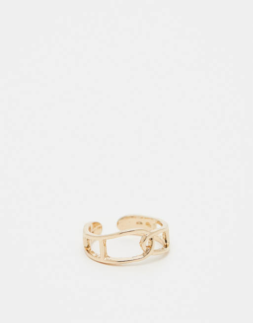 SVNX - Brede verstelbare gouden ring