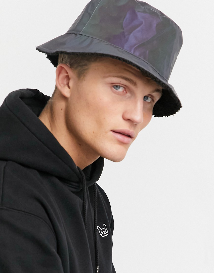 SVNX bucket hat with borg lining in reflective fabric-Multi