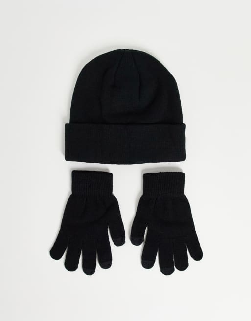 SVNX - Cadeauset met muts en handschoenen in zwart