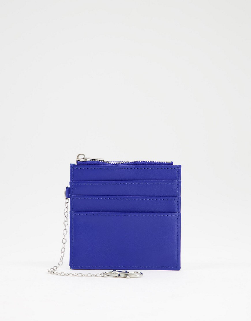 SVNX card holder with chain in blue