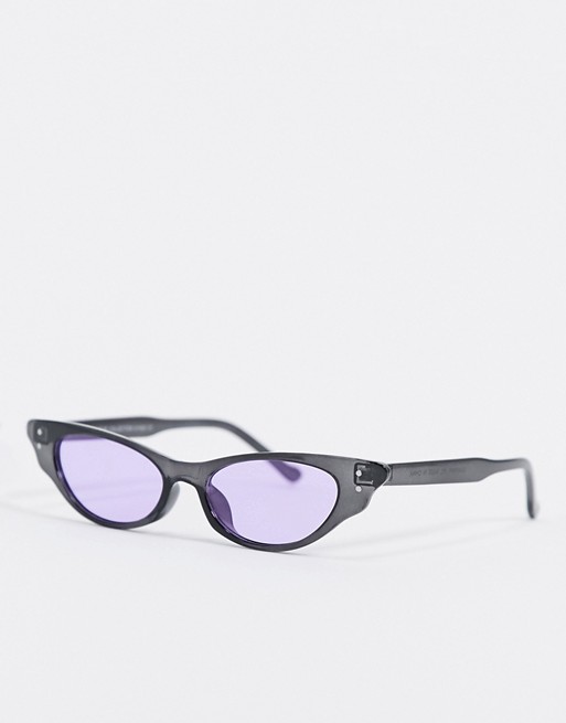 SVNX cat eye sunglasses with purple lens