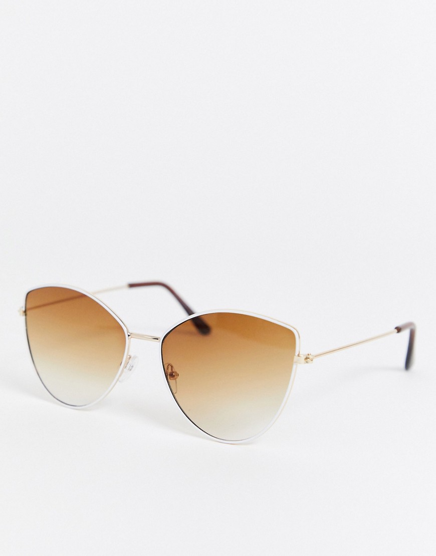 SVNX - Cateye-zonnebril met metalen montuur-Wit