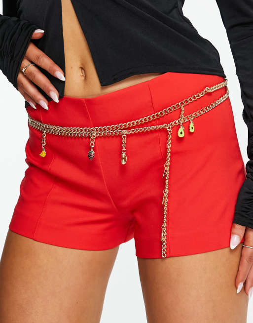 SVNX chain belt with fruit charms in silver and gold 