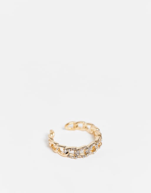 SVNX chain detail chunky gold ring