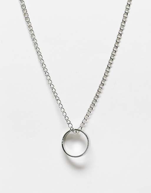 SVNX - Chaîne avec pendentif anneau - Argenté 