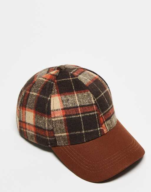 SVNX check baseball cap in off white