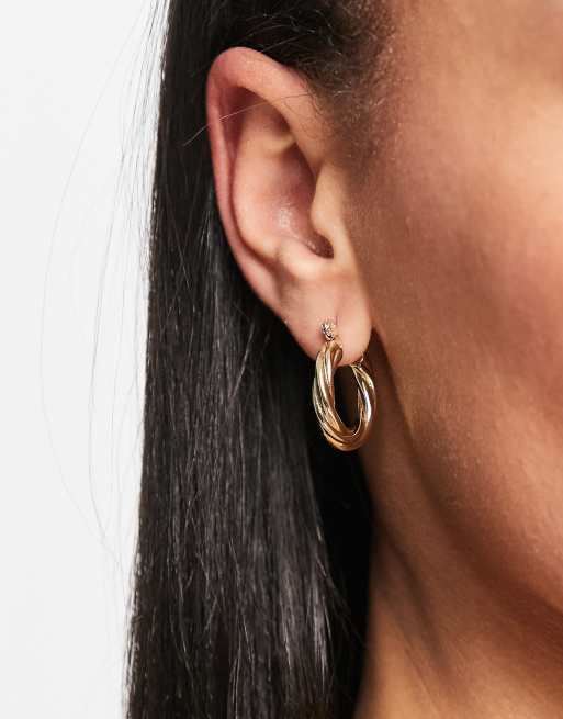 SVNX chunky gold hoop earrings