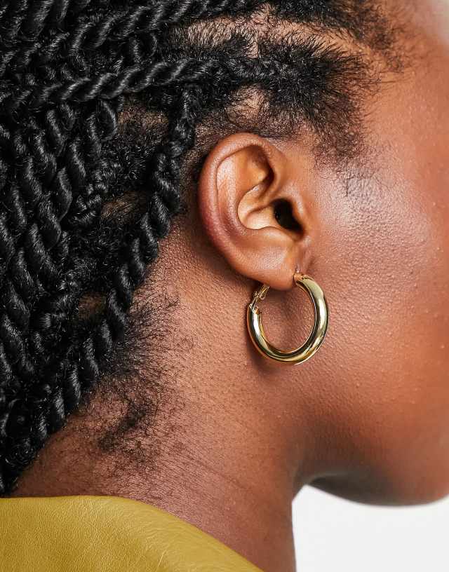 SVNX chunky gold hoop earrings