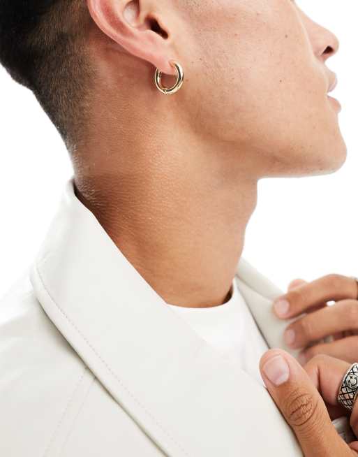 SVNX chunky hoop earrings in gold