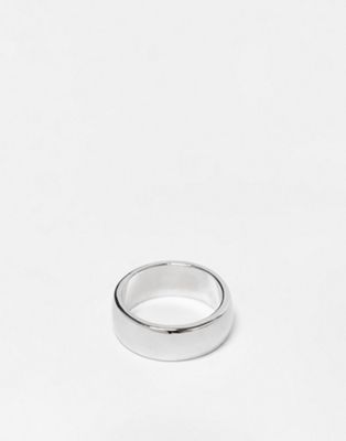 SVNX chunky plain silver ring