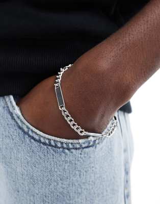 SVNX SVNX chunky silver bracelet with T bar clasp