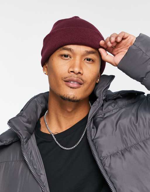 SVNX – Ciemnoczerwona dzianinowa czapka beanie