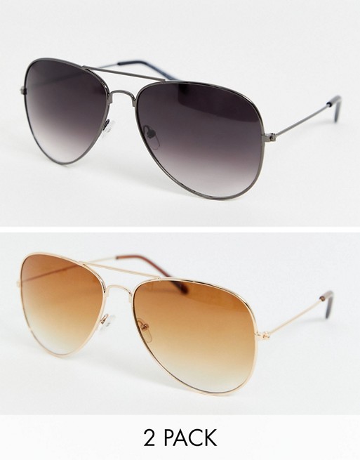 SVNX classic aviator 2 pack sunglasses