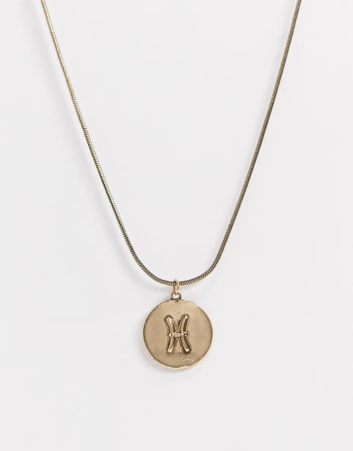 SVNX - Collier avec pendentif signe du zodiaque Poisson