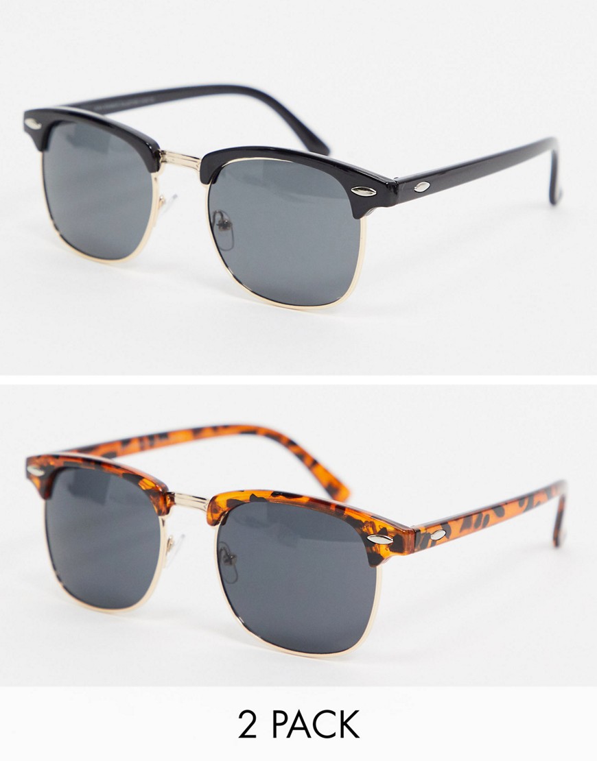 SVNX - Confezione da 2 occhiali da sole in misto plastica rétro-Multicolore