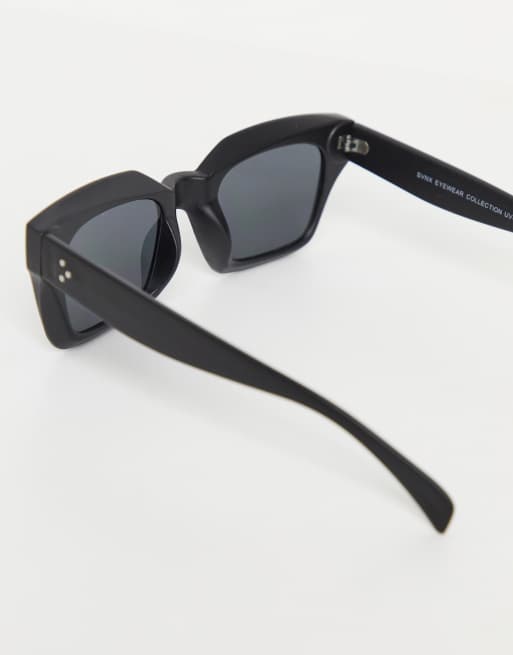 SVNX - Confezione da 2 paia di occhiali da sole oversize squadrati nero opaco e miele opaco, 2 di 4
