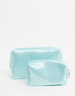 SVNX - Confezione da due trousse per make-up colore blu
