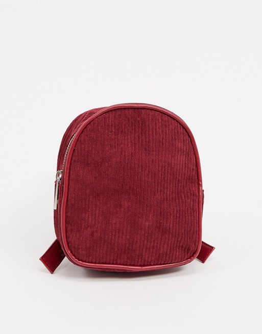SVNX cord mini backpack in burgundy
