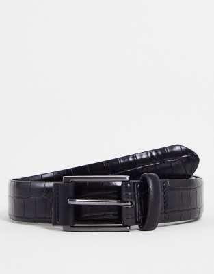 SVNX croc effect belt in black