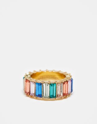 crystal ring in multicolors