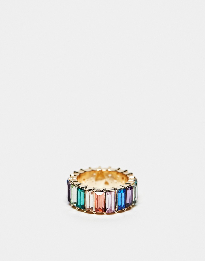 Svnx Crystal Ring In Multicolors