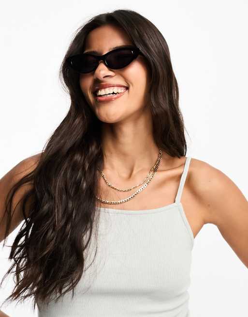 SVNX – Czarne okulary przeciwsłoneczne typu kocie oczy w stylu retro